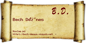 Bech Dénes névjegykártya