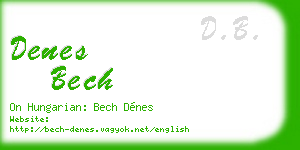 denes bech business card